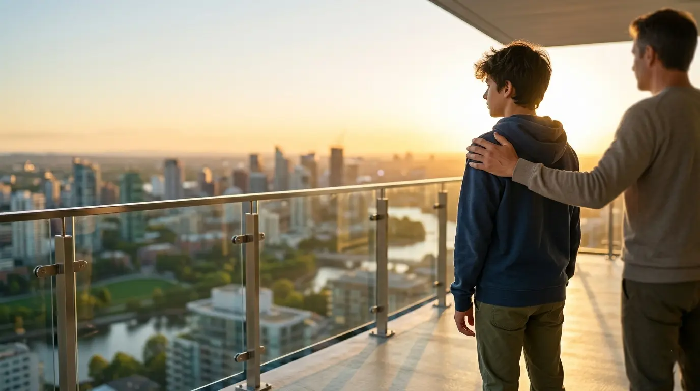 Mother talking gently with her teenage daughter