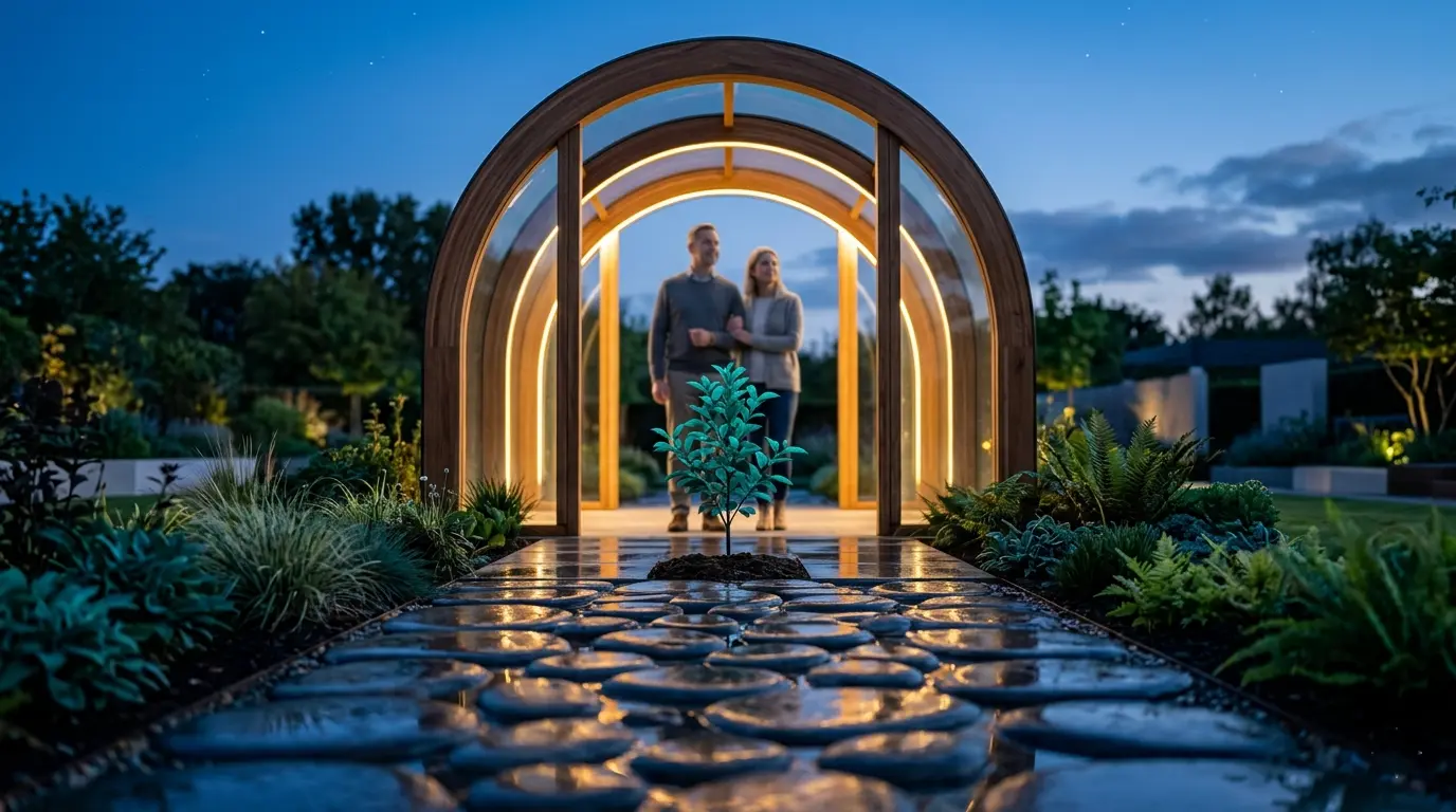 Happy couple holding hands