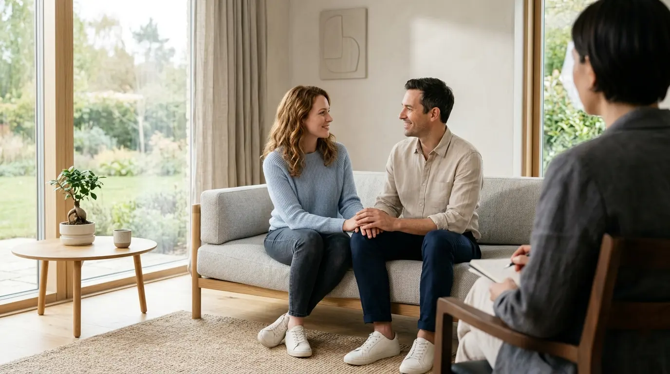 Therapist speaking with a couple