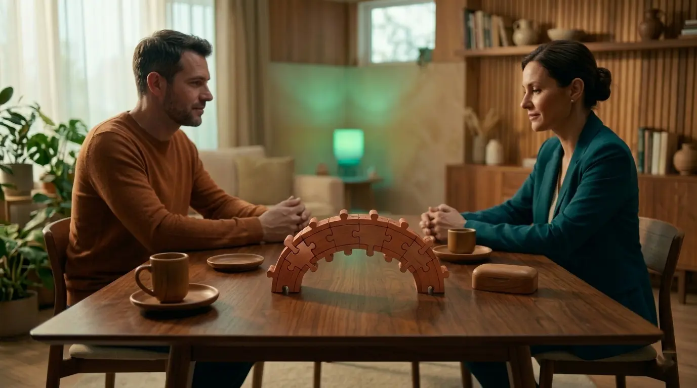 Happy couple relaxing and smiling together